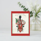 Vintage-kerstBriefkaart Feestdagenkaart (Staand voorkant)