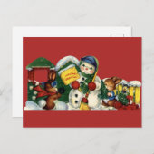 Vintage-kerstBriefkaart Feestdagenkaart (Voorkant / Achterkant)