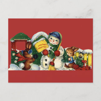 Vintage-kerstBriefkaart Feestdagenkaart