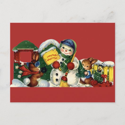 Vintage-kerstBriefkaart Feestdagenkaart (Voorkant)