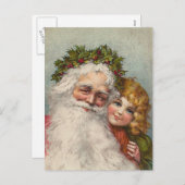 Vintage-kerstBriefkaart Feestdagenkaart (Voorkant / Achterkant)