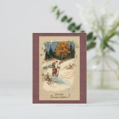 Vintage-kerstBriefkaart Feestdagenkaart (Staand voorkant)