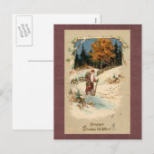 Vintage-kerstBriefkaart Feestdagenkaart (Voorkant / Achterkant)