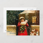 Vintage-kerstBriefkaart Feestdagenkaart (Voorkant / Achterkant)