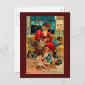 Vintage-kerstBriefkaart Feestdagenkaart (Voorkant / Achterkant)