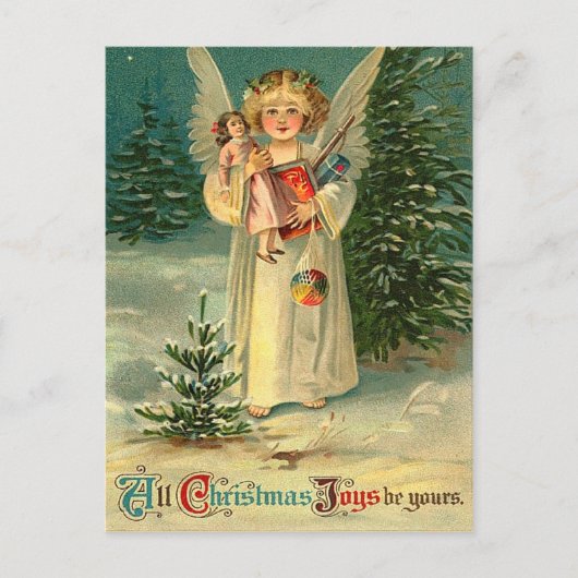 Vintage-kerstBriefkaart Feestdagenkaart (Voorkant)