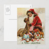 Vintage-kerstBriefkaart Feestdagenkaart (Voorkant / Achterkant)
