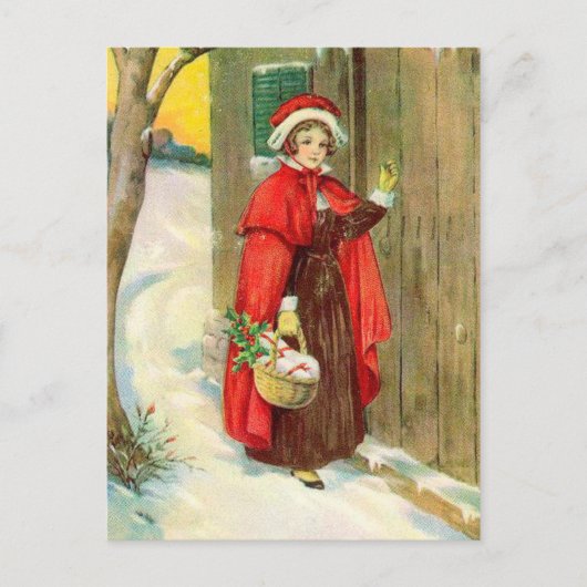 Vintage-kerstBriefkaart Feestdagenkaart (Voorkant)