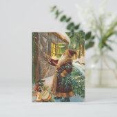 Vintage-kerstBriefkaart Feestdagenkaart (Staand voorkant)