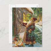 Vintage-kerstBriefkaart Feestdagenkaart (Voorkant / Achterkant)