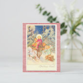 Vintage-kerstBriefkaart Feestdagenkaart (Staand voorkant)