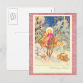 Vintage-kerstBriefkaart Feestdagenkaart (Voorkant / Achterkant)