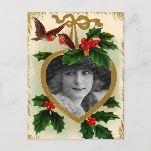 Vintage-kerstBriefkaart Feestdagenkaart (Voorkant)