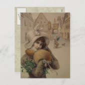 Vintage-kerstBriefkaart Feestdagenkaart (Voorkant / Achterkant)