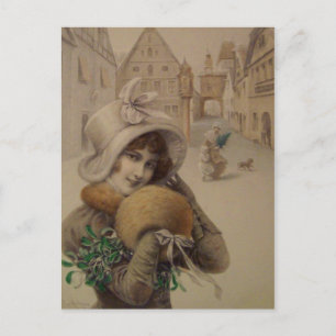 Vintage-kerstBriefkaart Feestdagenkaart