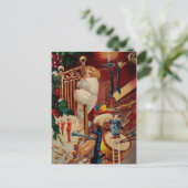 Vintage-kerstBriefkaart Feestdagenkaart (Staand voorkant)