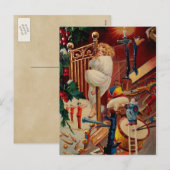 Vintage-kerstBriefkaart Feestdagenkaart (Voorkant / Achterkant)