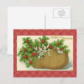 Vintage-kerstBriefkaart Feestdagenkaart (Voorkant / Achterkant)