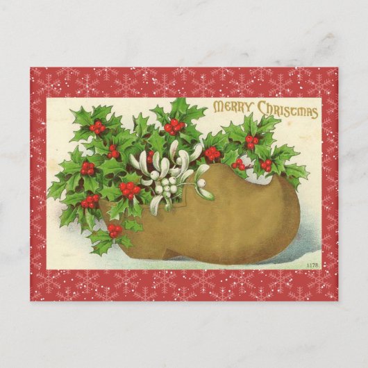 Vintage-kerstBriefkaart Feestdagenkaart (Voorkant)