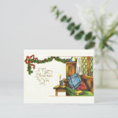 Vintage-kerstbriefkaart Feestdagenkaart (Staand voorkant)