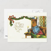 Vintage-kerstbriefkaart Feestdagenkaart (Voorkant / Achterkant)