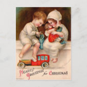Vintage-kerstbriefkaart Feestdagenkaart (Voorkant)