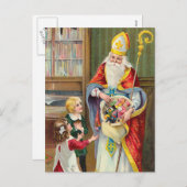 Vintage-kerstBriefkaart Feestdagenkaart (Voorkant / Achterkant)