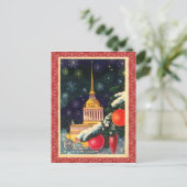 Vintage-kerstBriefkaart Feestdagenkaart (Staand voorkant)