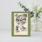 Vintage-kerstBriefkaart Feestdagenkaart (Staand voorkant)
