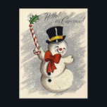 Vintage-kerstBriefkaart Feestdagenkaart<br><div class="desc">Een prettige vintage Christmas postcard. Thanks to www.clipartcorner.com for the designs used to create our products.</div>