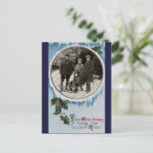 Vintage-kerstBriefkaart Feestdagenkaart (Staand voorkant)