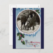 Vintage-kerstBriefkaart Feestdagenkaart (Voorkant / Achterkant)