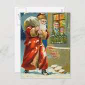 Vintage-kerstBriefkaart Feestdagenkaart (Voorkant / Achterkant)