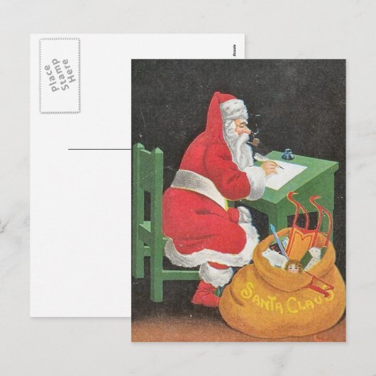 Vintage-kerstBriefkaart Feestdagenkaart (Voorkant / Achterkant)