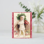 Vintage-kerstbriefkaart Feestdagenkaart (Staand voorkant)