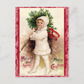 Vintage-kerstbriefkaart Feestdagenkaart (Voorkant)