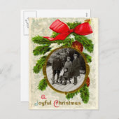 Vintage-kerstBriefkaart Feestdagenkaart (Voorkant / Achterkant)