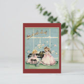 Vintage-kerstBriefkaart Feestdagenkaart (Staand voorkant)