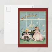 Vintage-kerstBriefkaart Feestdagenkaart (Voorkant / Achterkant)