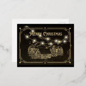 Vintage-kerstBriefkaart Folie Feestdagen Briefkaart (Voorkant / Achterkant)