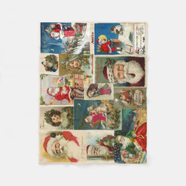 Vintage-kerstBriefkaarten Sinterklaas Naam toevoeg Fleece Deken