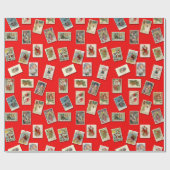 Vintage kerstBriefkaarten Verpakkingspapier Cadeaupapier (Vlak)