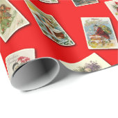 Vintage kerstBriefkaarten Verpakkingspapier Cadeaupapier (Rol Hoek)