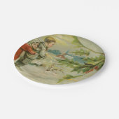 Vintage kerstbrug en kinderen papieren bordje (Gekanteld)