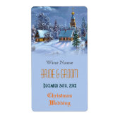 Vintage kerstbruiloft etiket (Voorkant)