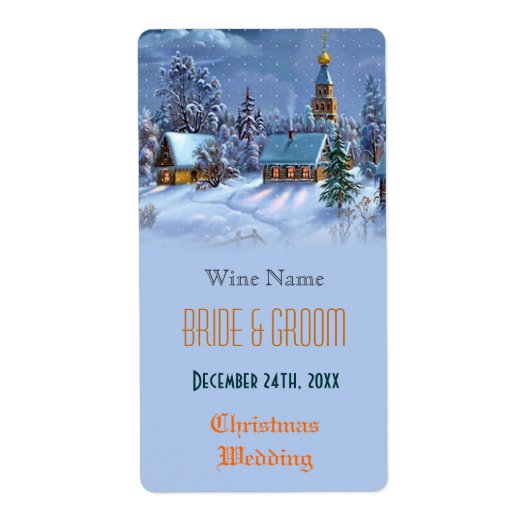Vintage kerstbruiloft etiket (Voorkant)
