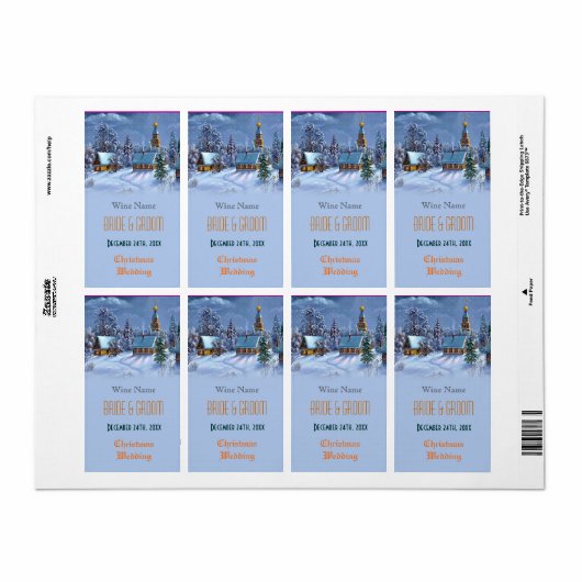 Vintage kerstbruiloft etiket (Full Sheet)