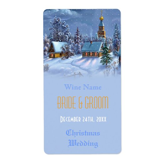 Vintage kerstbruiloft etiket (Voorkant)