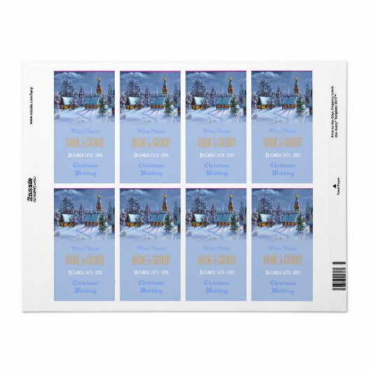 Vintage kerstbruiloft etiket (Full Sheet)