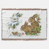 Vintage kerstbunnies deken (Voorkant)